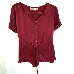 Vintage Victoria's Secret TSilk op Women Medium Coquette Dark Pink Night Out